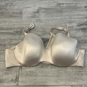 Cacique‎ Women's  Lightly Lined Balconette Back Smoothing Bra Nude Beige 46DD